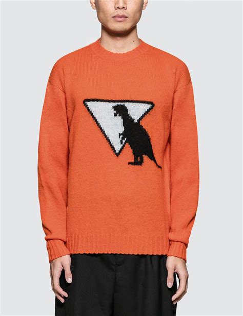 Prada FW18 Dinosaur Shetland Wool Sweater 